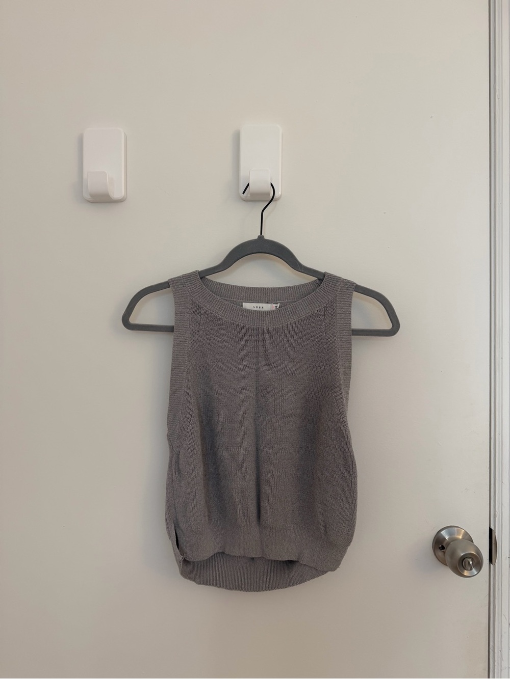 Lush Knit Sleeveless Tank Top in Gray